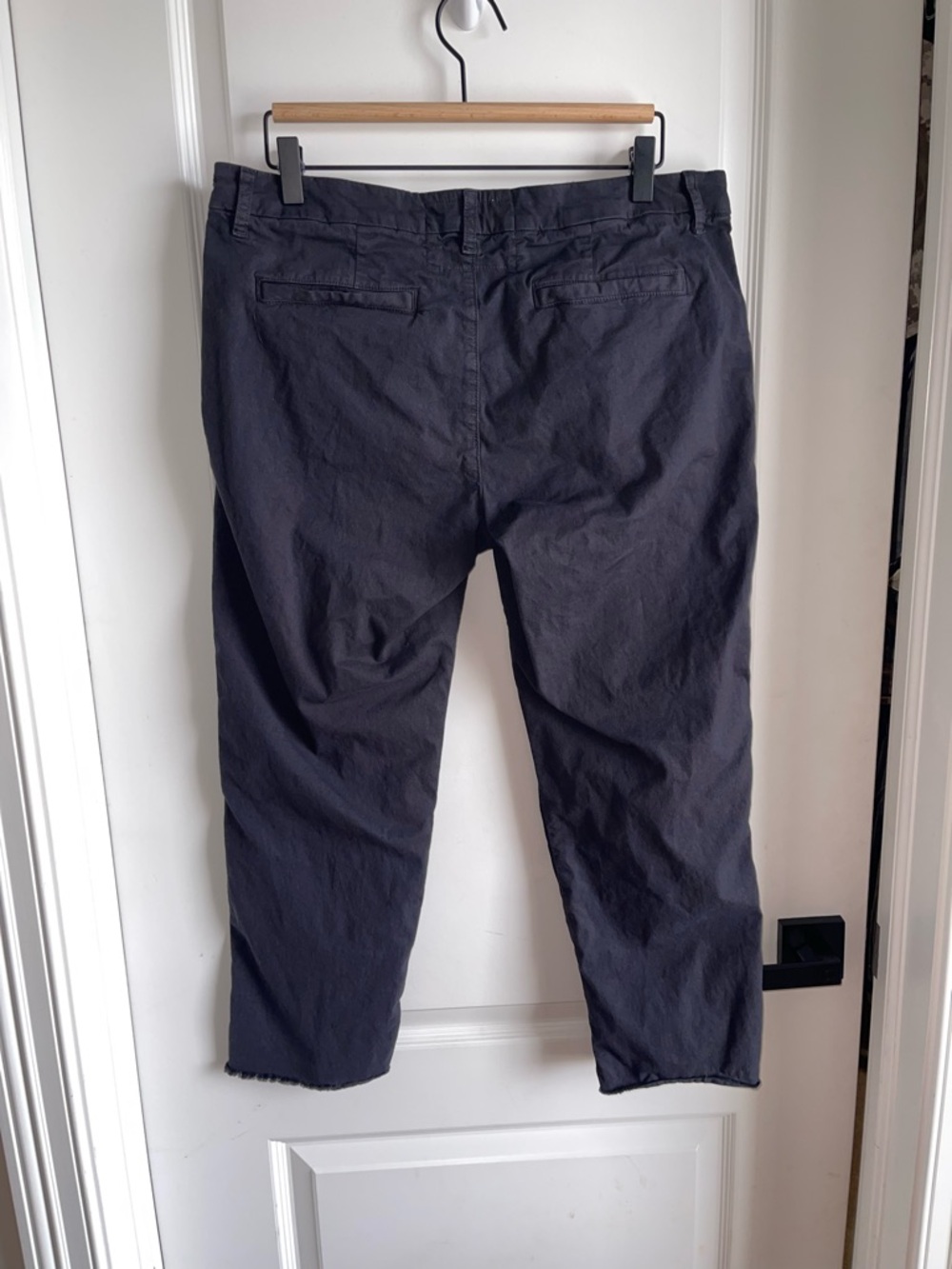 Frank & Eileen Gray Cropped Pants Size 10 Cotton Casual Raw Hem Chino - Picture 4 of 7